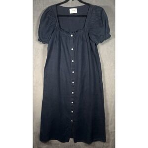 Sleeper | Dresses | Sleeper Belle Linen Midi Dress Womens Medium White |  Poshmark